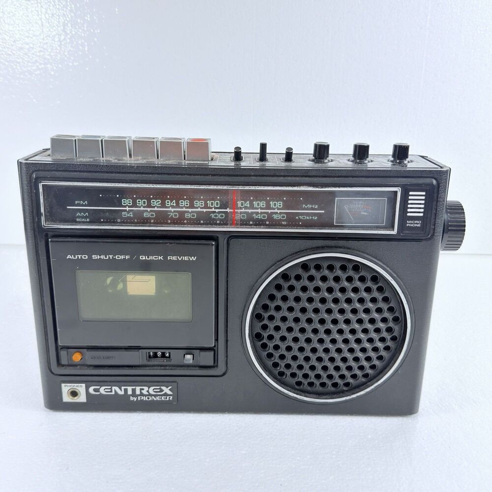 Vintage Centrex By Pioneer AM/FM Radio Cassette Recorder Boombox 1970s READ DESC